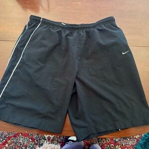 Nike Men's Black Shorts with White Trim